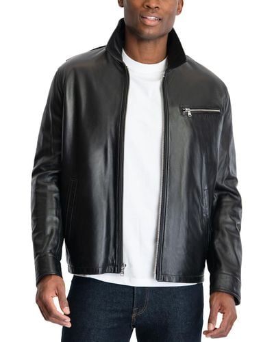 Michael Kors James Dean Leather Jacket, Created For Macy's - Black
