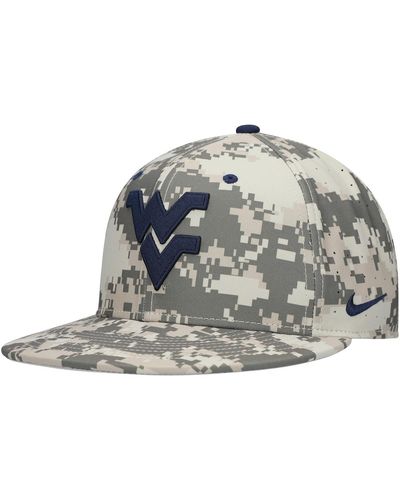 Nike West Virginia Mountaineers Aero True Baseball Performance Fitted Hat - Gray
