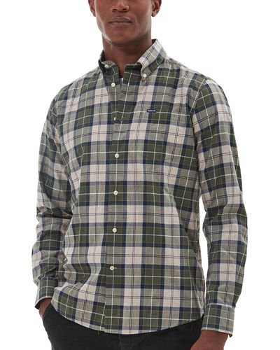 Barbour Wetheram Tailored Twill Weave Long Sleeve Shirt - Gray