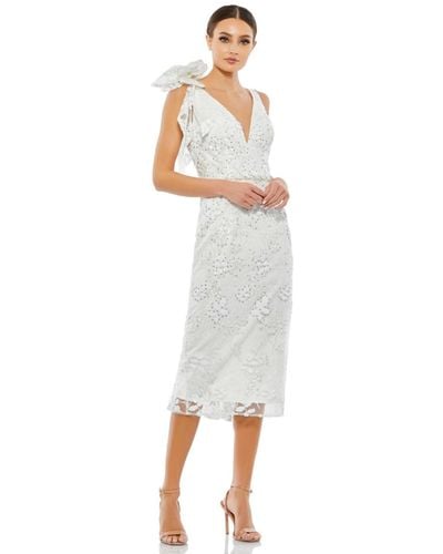 Mac Duggal Sleeveless Midi Dress - White