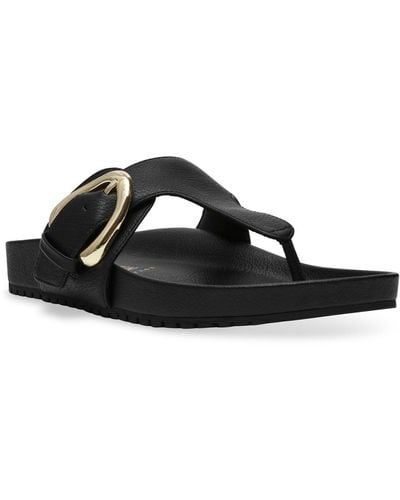 Anne Klein Dori Flat Sandals - Black