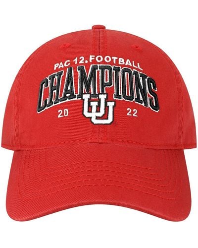 Legacy Athletic Utah Utes 2022 Pac-12 Champions Bold Arch Eza Relaxed Twill Adjustable Hat - Red