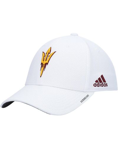 adidas Arizona State Sun Devils 2021 Sideline Coaches Aeroready Flex Hat - White