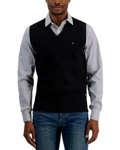 Tommy Hilfiger Ricecorn V-neck Cotton Sweater Vest - Multicolor
