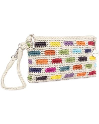The Sak Vita Crochet Small Wristlet Wallet - White