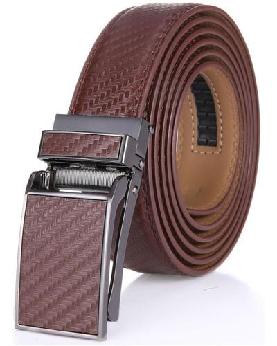 Mio Marino Twill Weave Ratchet Belt - Purple