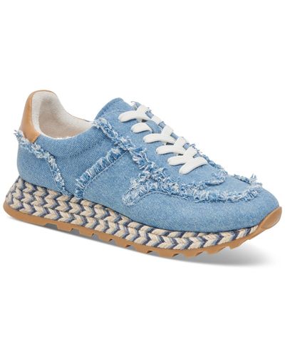 Dolce Vita Ayita Lace-up Frayed Retro jogger Sneakers - Blue