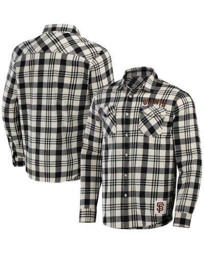 Fanatics Darius Rucker Collection By San Francisco Giants Plaid Flannel Button-up Shirt - Black