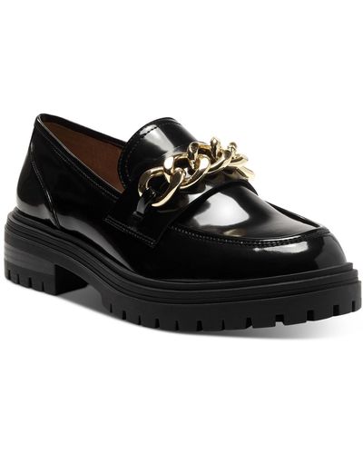 INC International Concepts Brea Chain-trim Lug Sole Loafers - Black