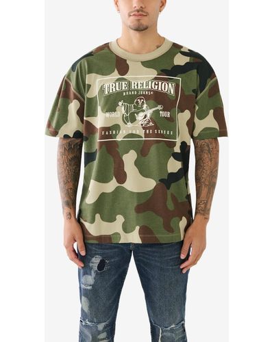 True Religion Short Sleeve Srs Camo T-shirt - Green