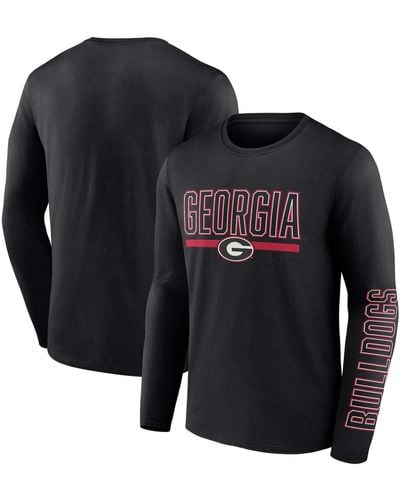 Profile Georgia Bulldogs Big And Tall Two-hit Graphic Long Sleeve T-shirt - Blue