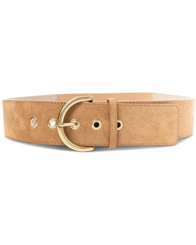 Style & Co. Faux-suede Stretch Belt - Natural