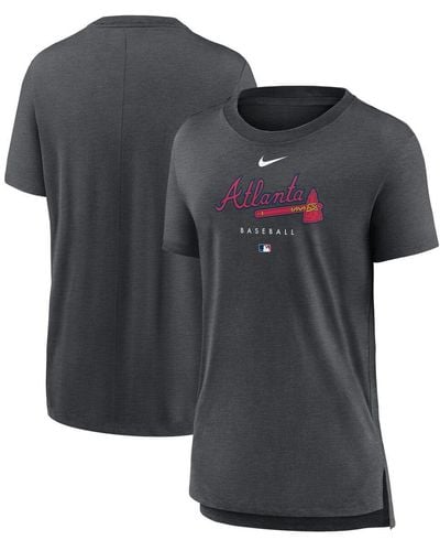Nike Atlanta Braves Authentic Collection Early Work Tri-blend T-shirt - Gray