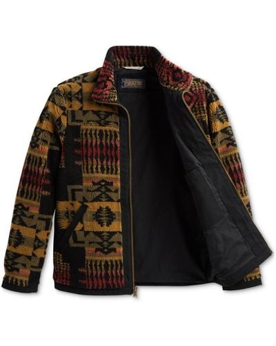 Pendleton Printed Stand-collar Fleece Jacket - Black
