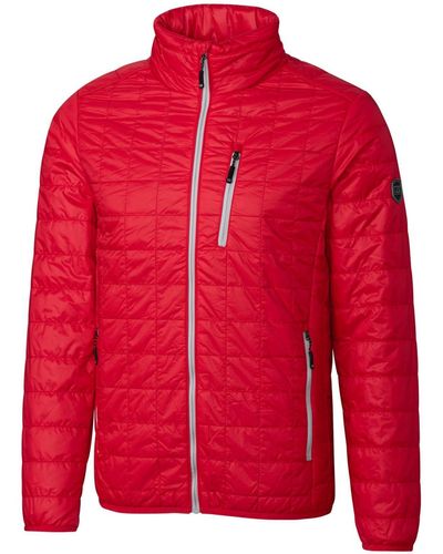 Cutter & Buck Rainier Primaloft Big & Tall Eco Insulated Full Zip Puffer Jacket - Red