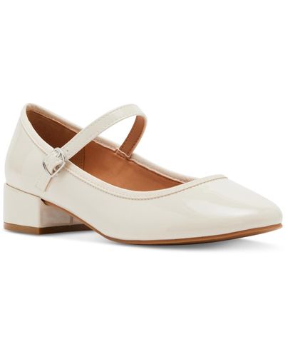 Madden Girl Tutuu Block-heel Mary Jane Flats - White