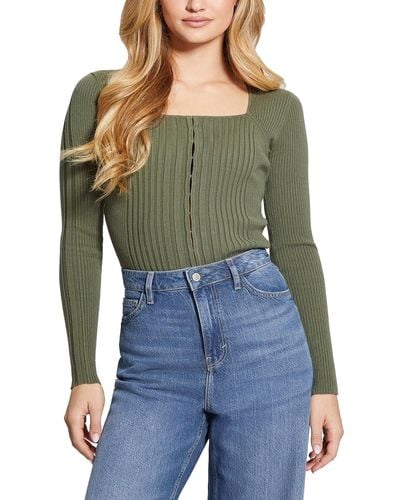 Guess Allie Striped Cardigan - Green