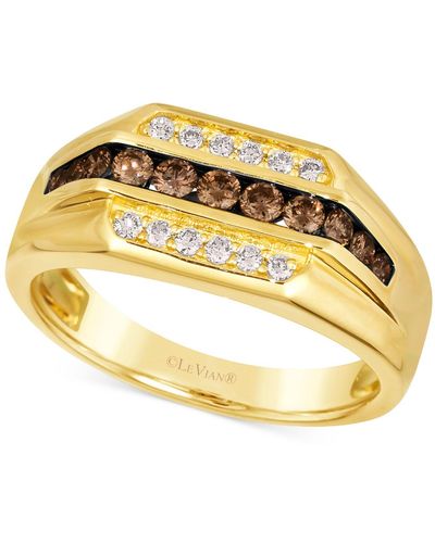 Le Vian Chocolate Diamond & Nude Diamond Three Row Ring (5/8 Ct. T.w.) In 14k Gold - Metallic