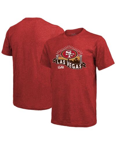 Majestic Threads San Francisco 49ers Super Bowl Lviii Tri-blend T-shirt - Red