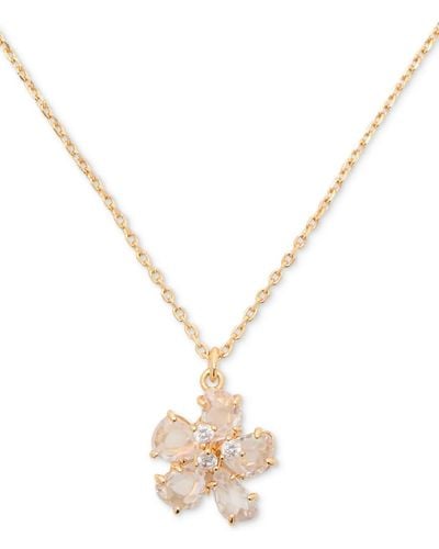 Kate Spade Gold-tone Paradise Flower Mini Pendant Necklace - Metallic