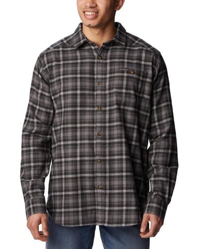 Columbia Cornell Woods Flannel Long Sleeve Shirt - Gray