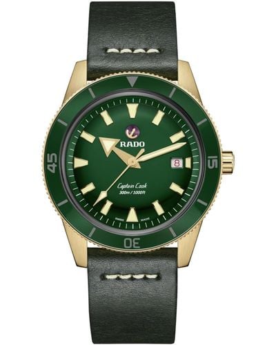 Rado Captain Cook Automatic Stainless Steel Strap Watch 42 Mm - Green