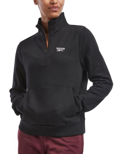Reebok Quarter-zip Fleece Sweatshirt - Black