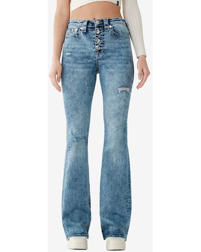 True Religion Big T Low Rise Flare Jogger in Blue