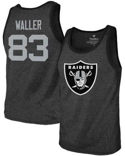 Fanatics Darren Waller Heathered Las Vegas Raiders Name Number Tri-blend Tank Top - Black