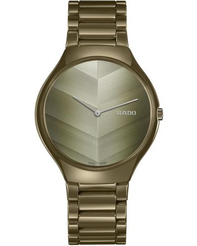 Rado Swiss True Thinline X Great Gardens Of The World Olive High-tech Ceramic Bracelet Watch 39mm - Green