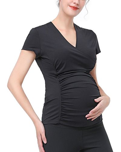 Kimi + Kai Kimi + Kai Maternity V-neck Nursing Active Tee - Black