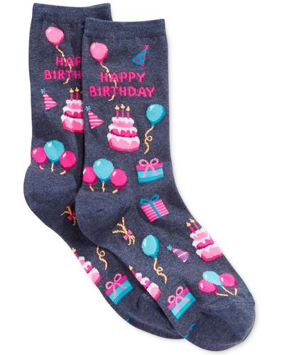 Hot Sox Women's Happy Birthday Socks - Blue