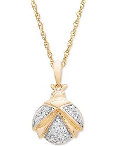 Wrapped in Love Diamond Ladybug 18" Pendant Necklace (1/20 Ct. T.w. - Metallic