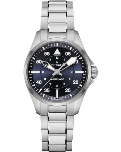 Hamilton Swiss Automatic Khaki Aviation Stainless Steel Bracelet Watch 36mm - Metallic