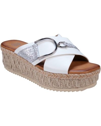 Gc Shoes Lindsey Strappy Platform Slide Sandals - White