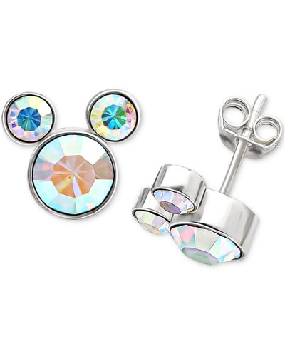 Disney Crystal Mickey Mouse Stud Earrings - Blue