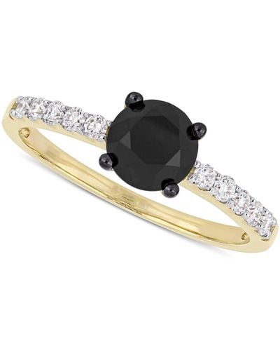 Macy's Diamond Black & White Engagement Ring (1-1/4 Ct. T.w. - Metallic