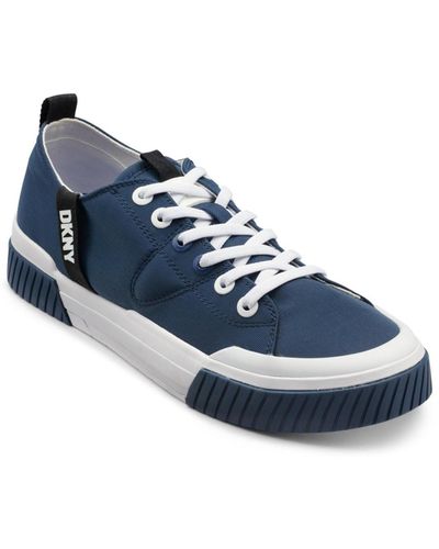 DKNY Nylon Two Tone Branded Sole Low Top Sneakers - Blue