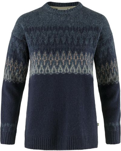 Fjallraven Ovik Path Wool Jacquard-knitted Sweater - Blue
