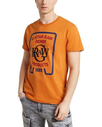 G-Star RAW Logo Graphic T-shirt - Orange
