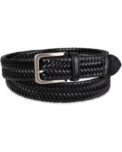 Tommy Bahama Casual Stretch Braided Leather Belt - Black