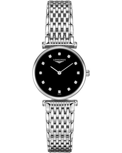 Longines Swiss La Grande Classique De Diamond Accent Stainless Steel Bracelet Watch 24mm L42094586 - Metallic