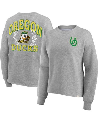 Fanatics Oregon Ducks Ready Play Crew Pullover Sweatshirt - Gray