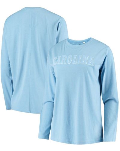 Pressbox North Carolina Tar Heels Tonal Block Vintage-like Wash Long Sleeve T-shirt - Blue
