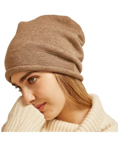 Bellemere New York Bellemere Double Layer Cashmere Hat - Natural