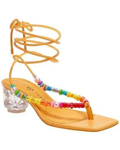 Katy Perry The Cubie Bead Lace Up Sandals - Metallic