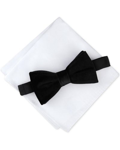 Alfani Cameo Velvet Solid Bowtie - Black