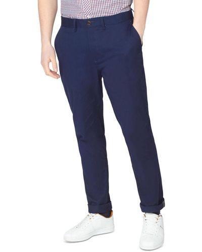 Ben Sherman Slim-fit Stretch Five-pocket Branded Chino Pants - Blue