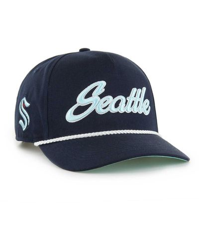 '47 47 Brand Deep Sea Blue Seattle Kraken Overhand Logo Side Patch Hitch Adjustable Hat