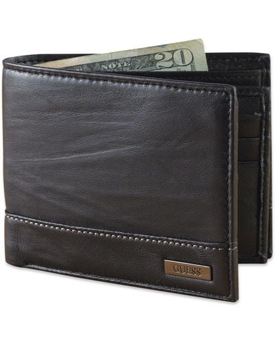 Guess Wallet, Leather Passcase - Black